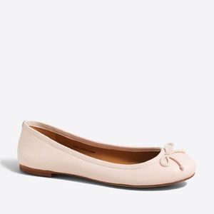 J Crew Coco Leather Ballet Flats in Light Shell